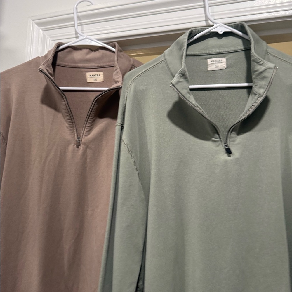 MANTRA Men's Zip-Up Pullover Sweater - Sage Green